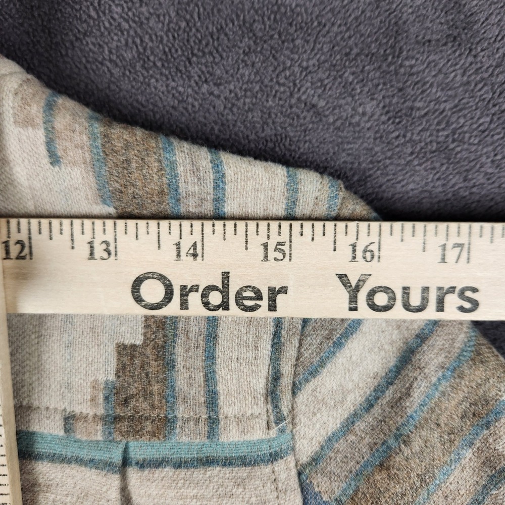 Pendleton Santa Clara Jacquard Wool Bomber Jacket Womens Small Cream Blue - Picture 7 of 10
